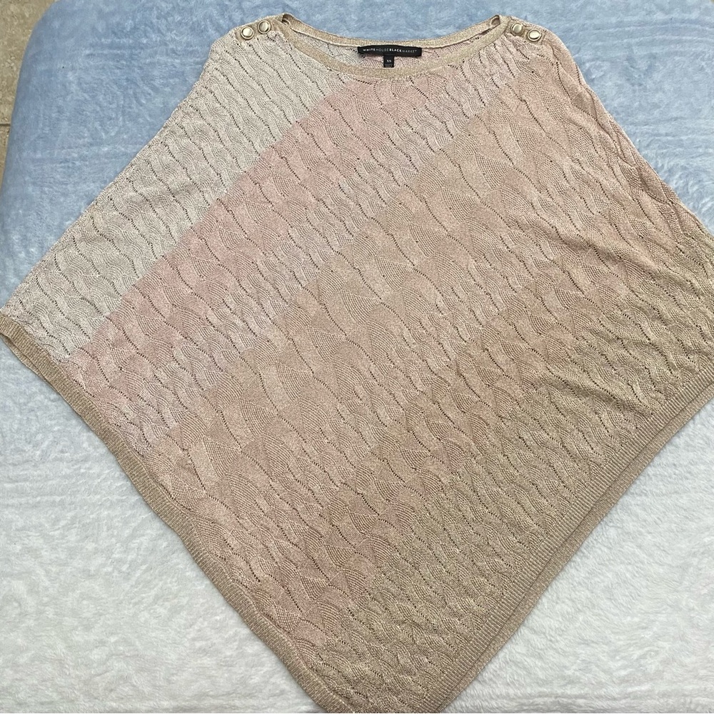 White House Black Market Pink and Brown Poncho